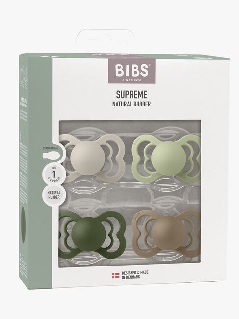 BIBS Supreme Smokk 4-Pakk Lateks Str. 1, Sand/Sage/Hunter Green/Dark Oak