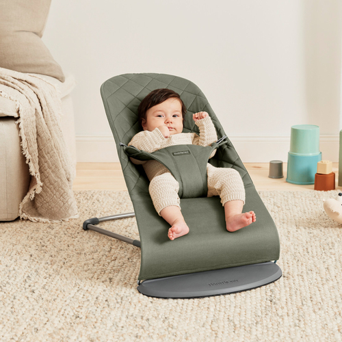BabyBjörn Bliss Vippestol Vevet Klassisk Quilt, Mørkegrønn