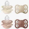 BIBS Supreme Smokk 4-Pakk Silikon Stl 1, Ivory/Vanilla/Blush/Woodchuck