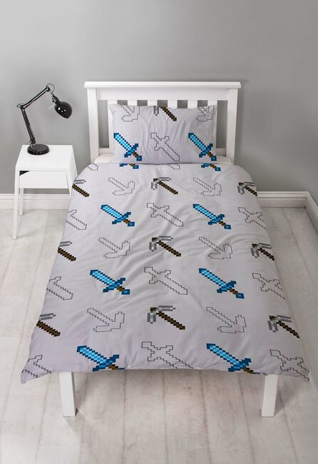 Minecraft Pixel Sengesett 140 x 200 cm