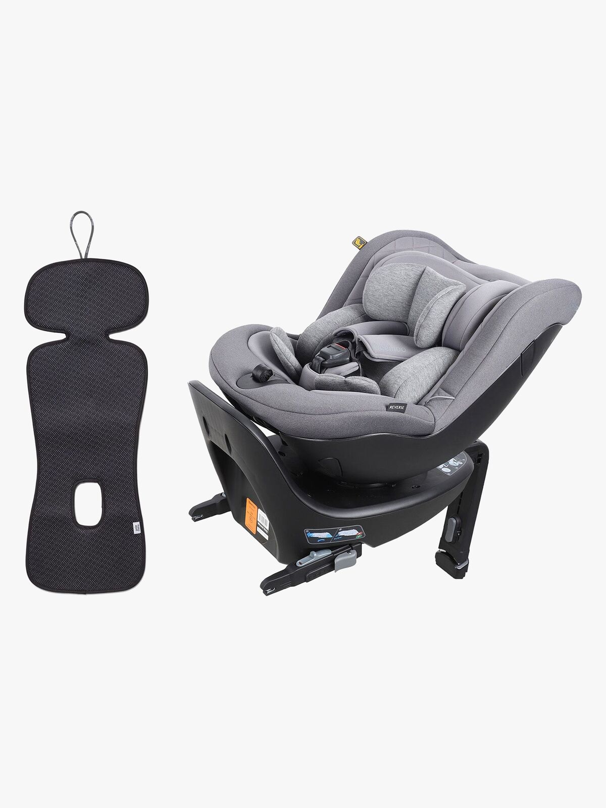 Beemoo Reverse i-Size Bakovervendt Bilstol inkl. Ventilerende Sittepute, Mineral Grey/Antracit