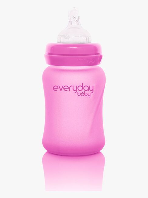 Everyday Baby Varmeindikerende Tåteflaske Glass 150 ml, Cerise
