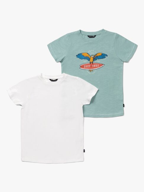Luca & Lola Riccione T-Shirt 2-pack, Green/White