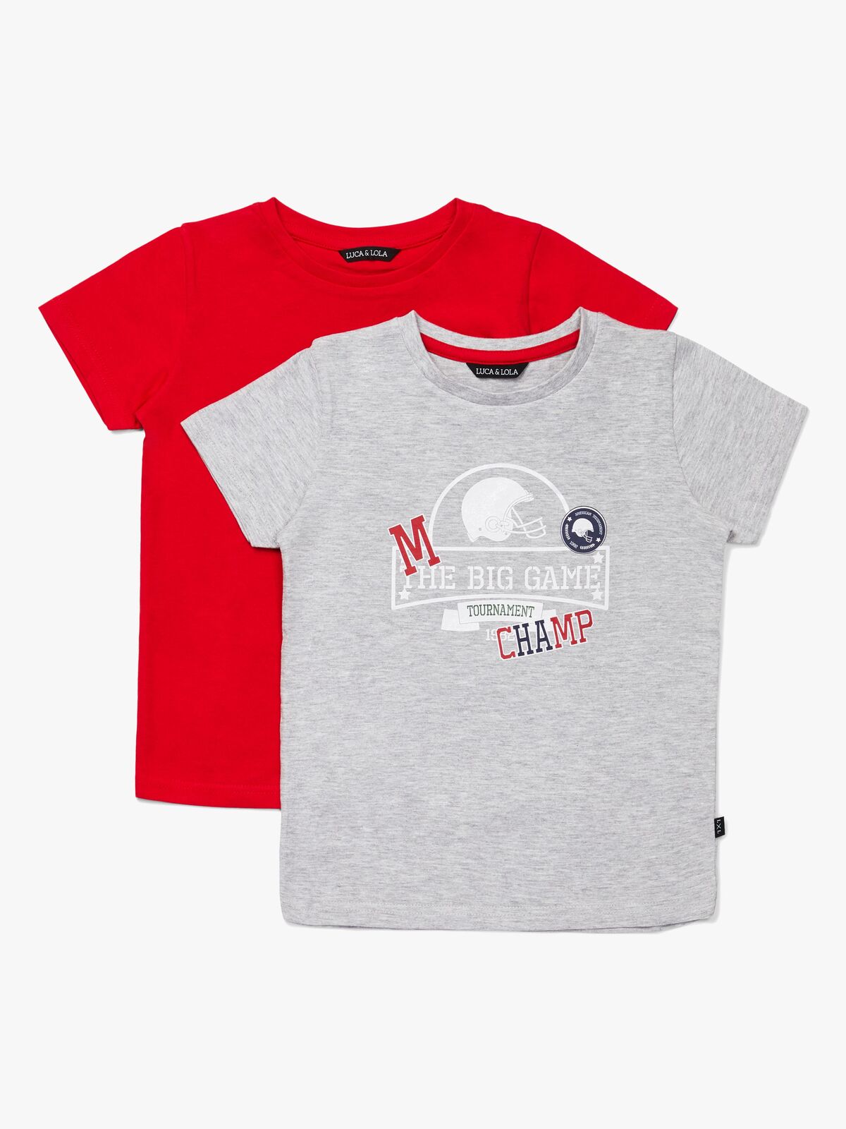 Luca & Lola San Marino T-Shirt 2-pack, Grey/Red