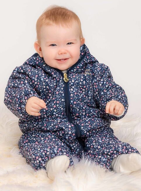 Petite Chérie Atelier Gisele Vinterdress Baby, Navy Small Flower