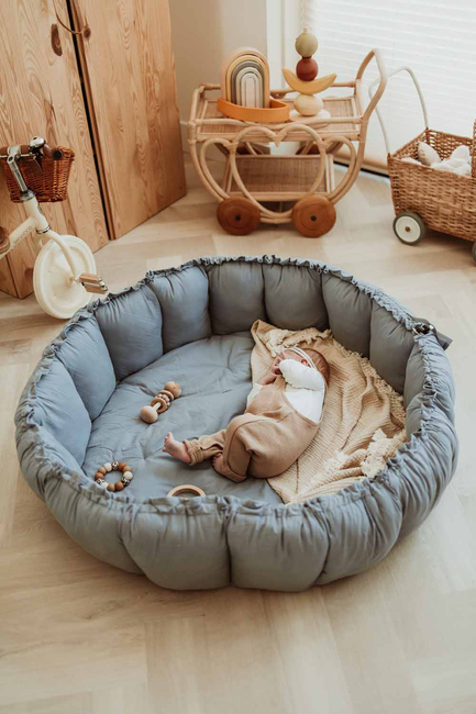 Play&Go Organic Bloom Leketeppe, Dusty Blue