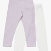Petite Chérie Atelier Arielle Leggings 2-pack, White/Lavender