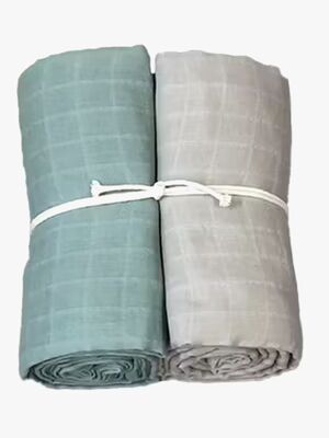 Mini Dreams Musselinteppe 2-pack, Grønn/Sand