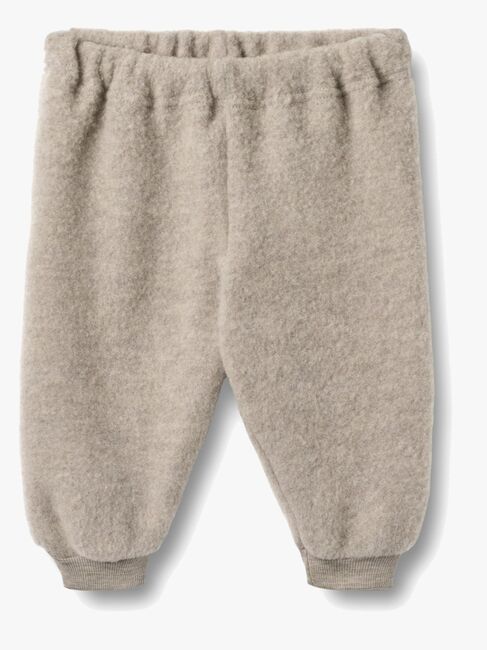 Wheat Kinnie Ullfleecebukse Merinoull, Khaki Melange