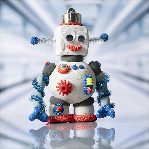 Creativ Company Hobbysett Mini Lufttørkende Leire Robot, Blå/Grå/Rød