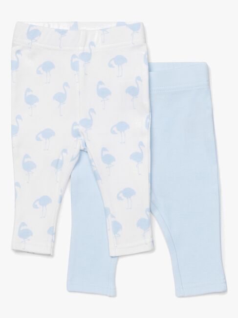 Tiny Treasure Lexi Leggings 2-Pack, Blue/Flamingo