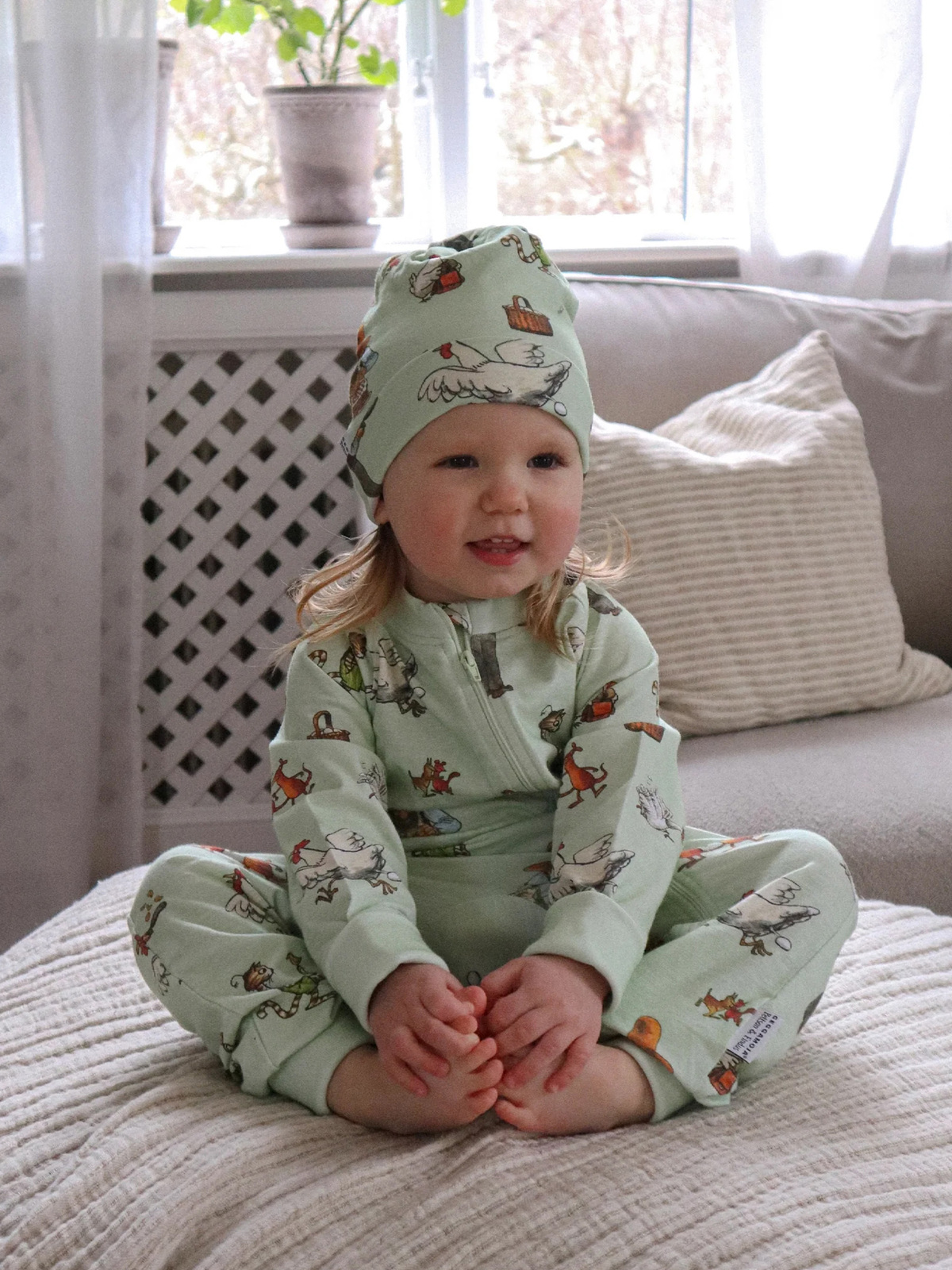 Geggamoja Pysjamas Gubben & Katten, Grønn