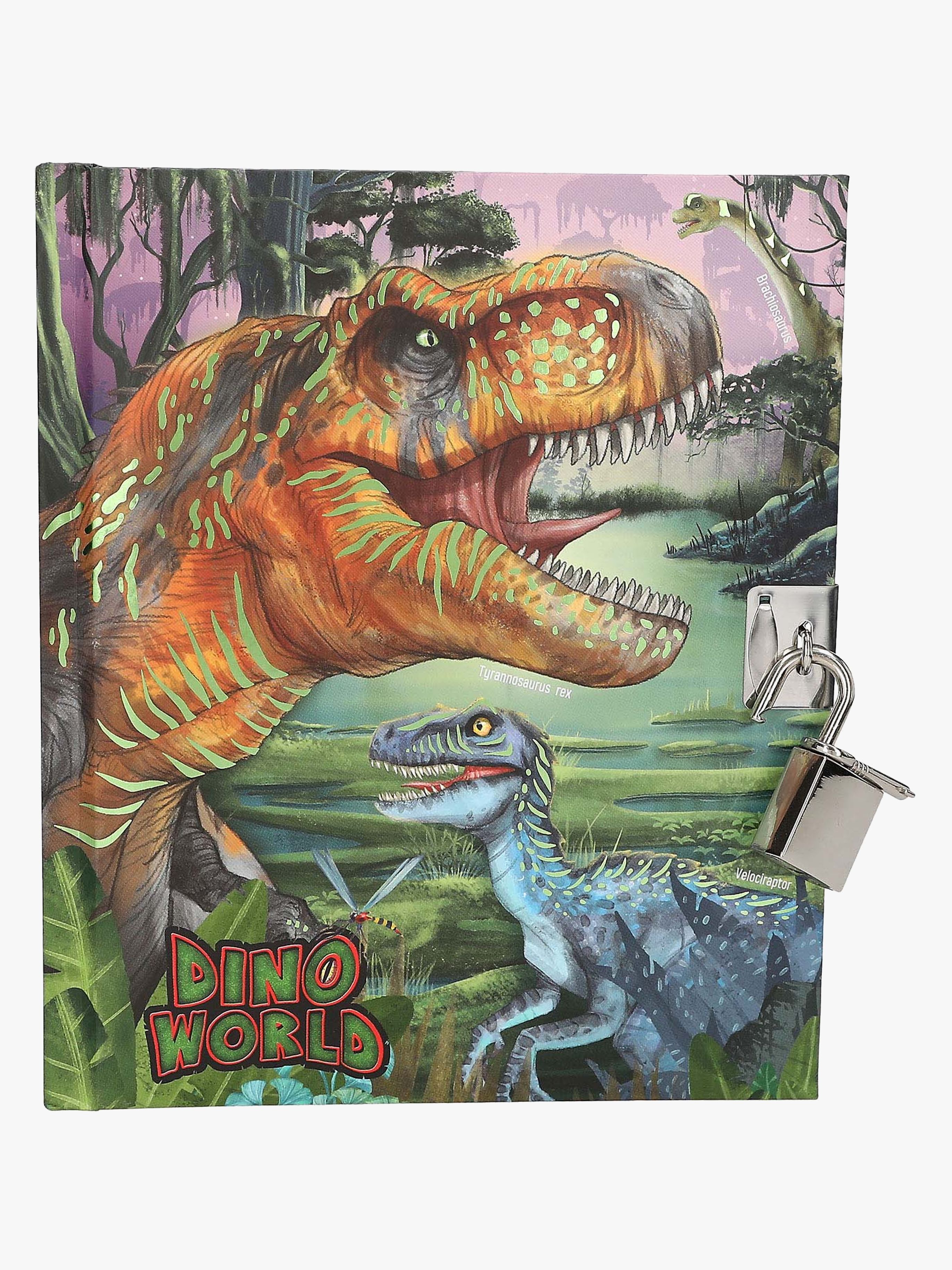 Dino World Dagbok med Hengelås - Dagbøker - Plast,Metall,Bomull