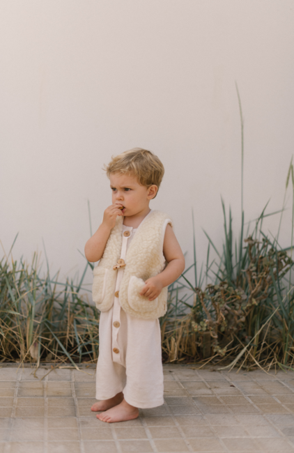 BINIBAMBA Merino Snuggle Vest, Milk