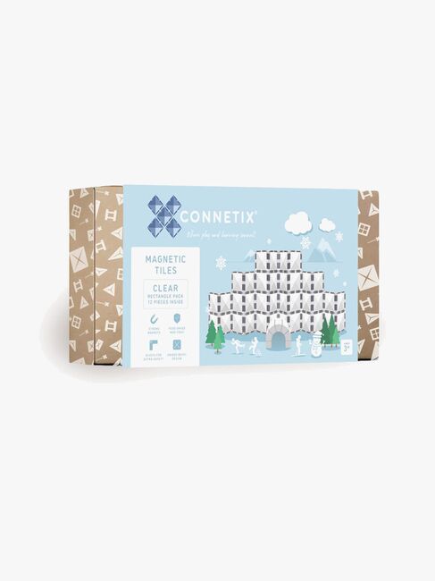 Connetix Magnetiske Byggeklosser Clear Rektangel 12 Deler