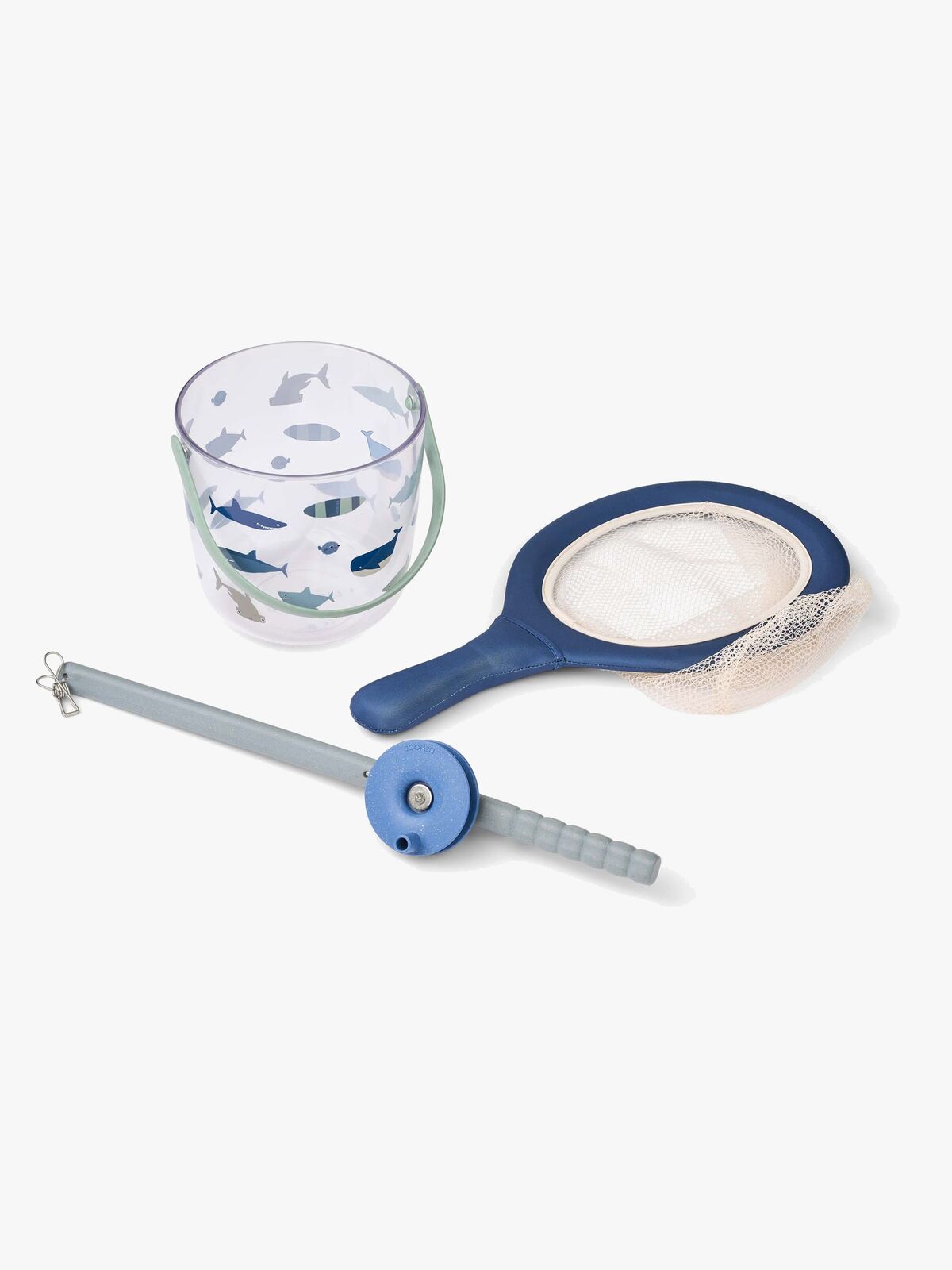 LIEWOOD Cora Krabbe Fiskesett med Nett, Shark/Dove Blue