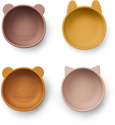 LIEWOOD Iggy Skåler Silikon 4-Pack, Rose