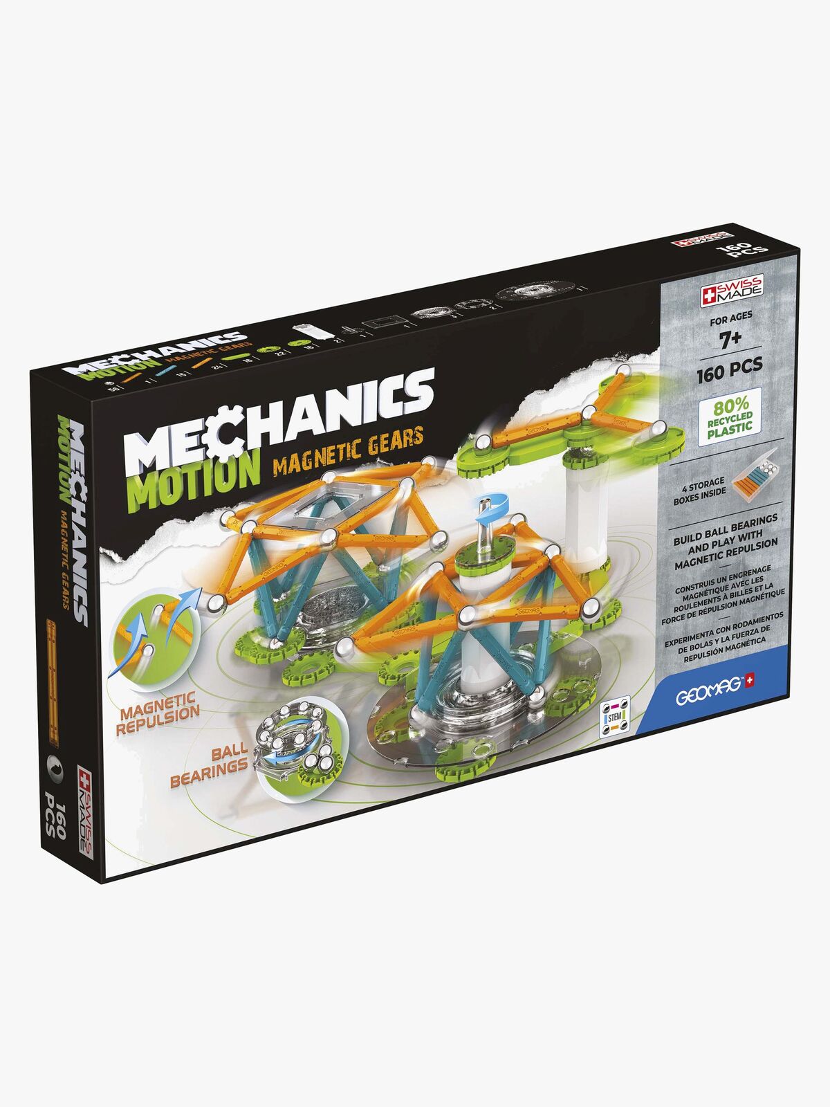 Geomag Mechanics Motion 3 Magnetisk Gir Byggesett 160 Brikker