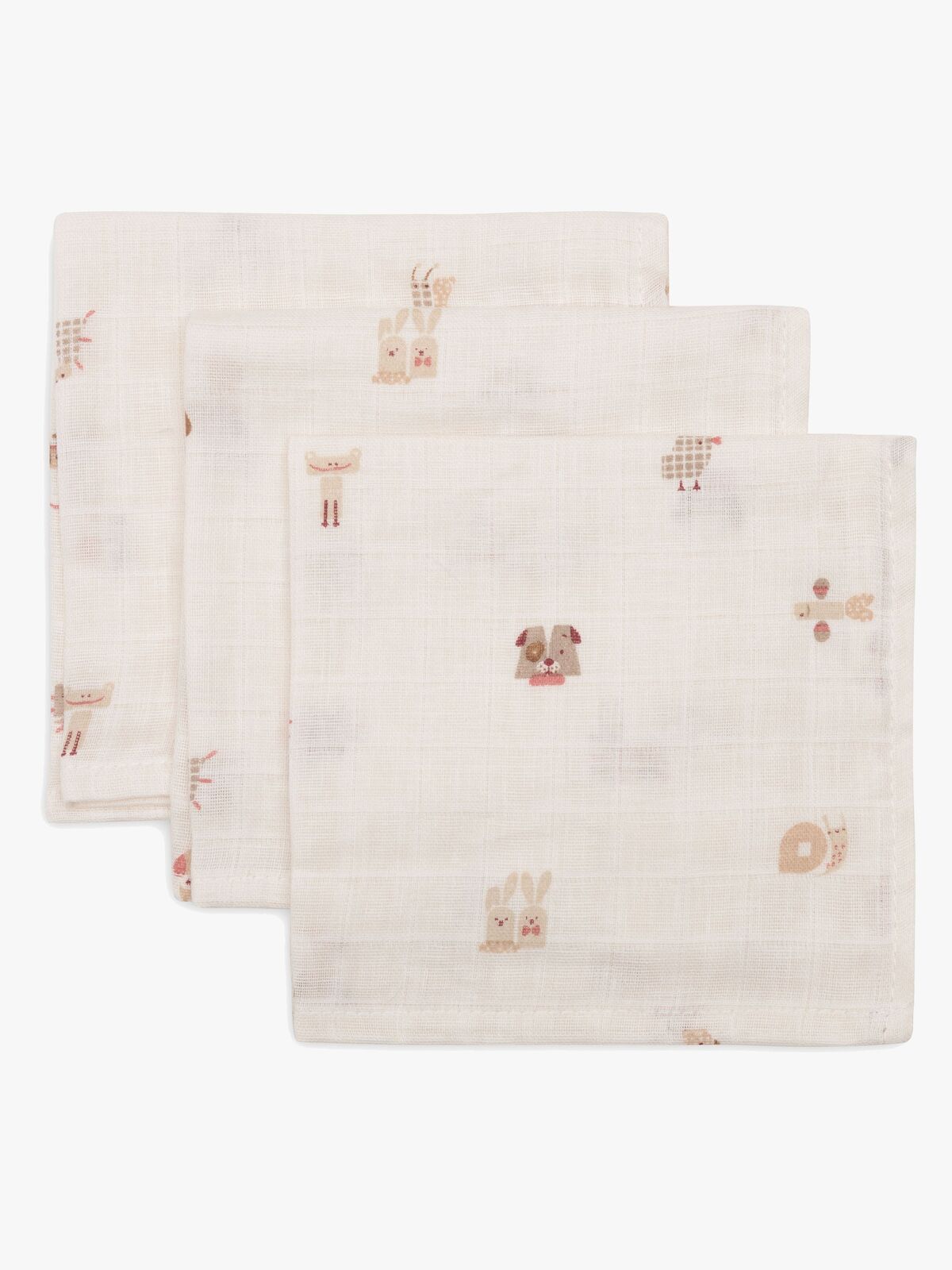 Jollein Vaskekluter 3-Pakk, Animal Friends