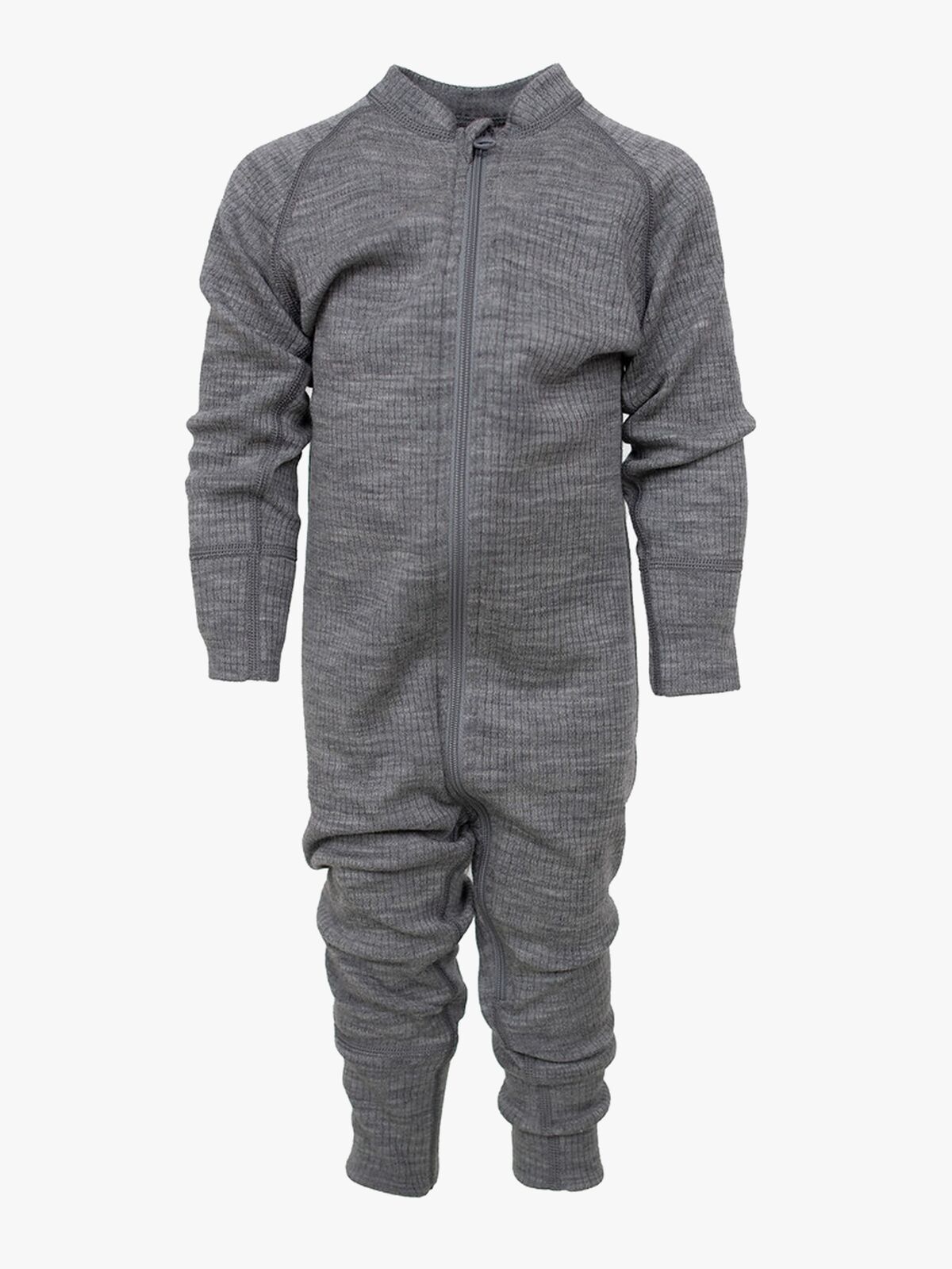 Lindberg Rib Merino Undertøysdress Merinoull, Grey Melange