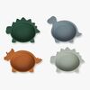 LIEWOOD Iggy Dino Skåler Silikon 4-Pack, Blue Multi