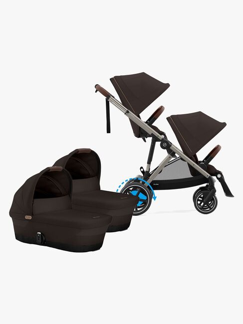 Cybex e-Gazelle S Tvillingvogn, Chocolate Brown/Taupe