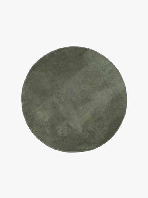 KMCarpets Gulvteppe Rund 120 Soft, Smaragdgrønn