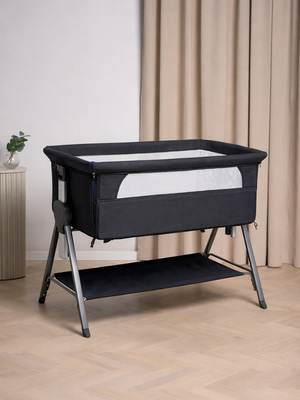 Beemoo CARE Every Bedside Crib, Deep Grey
