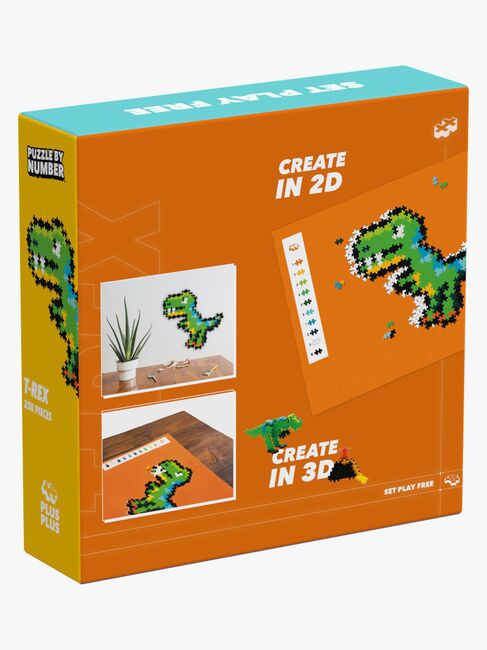Plus-Plus Puzzle By Number Byggesett T-Rex 250 Deler