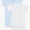 Tiny Treasure Summer Jumpsuit 2-Pack, White/Palm