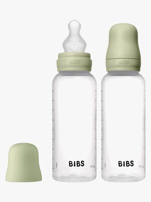 BIBS Medium Flow Tåteflaske Silikon 2-Pakk 270 ml, Sage