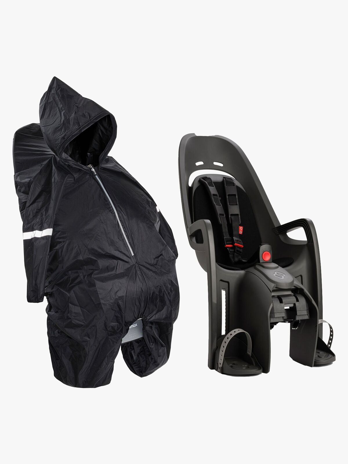 Hamax ZENITH Sykkelsete med Adapter Inkl. Regntrekk, Grey/Black