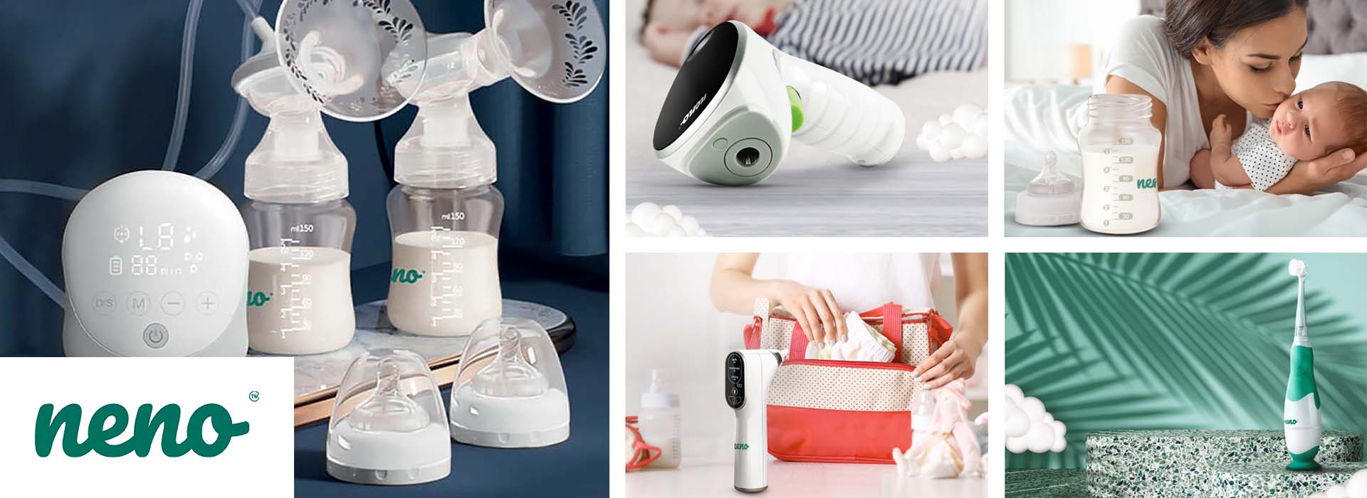 Brystpumpe og babyprodukter fra Neno.