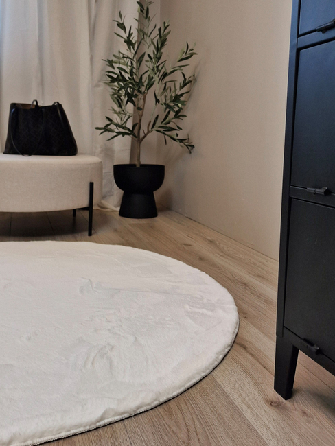 KMCarpets Dream Rund Gulvteppe 160, Hvit