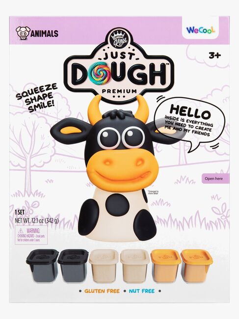 Just Dough Lufttørkende Leire Ku 57 g, 6-Pakk