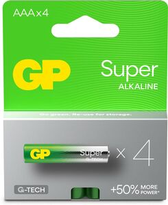 GP Super Alkaline G-TECH AAA/LR03 Batterier 4-Pack