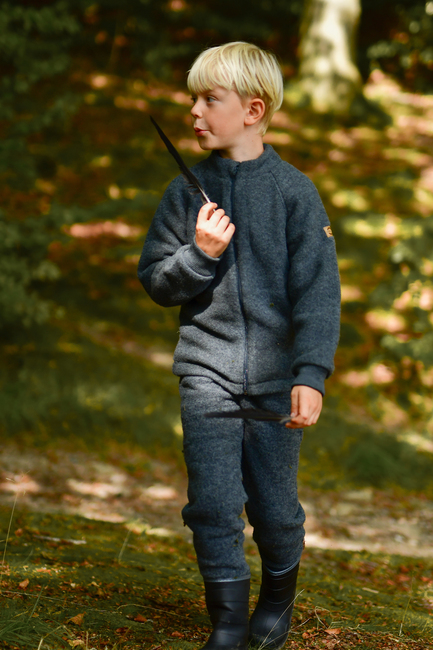 Mikk-Line Fleecebukser Baby Merinoull, Anthracite Melange