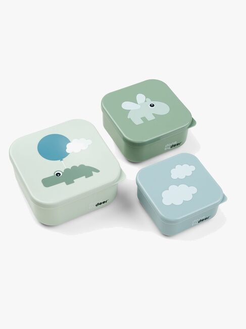 Done By Deer Happy Clouds Snackbokser 3-pack, Grønn