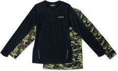 Hyperfied Thunder Long Sleve T-Shirt 2-pack, Black/Camo Green