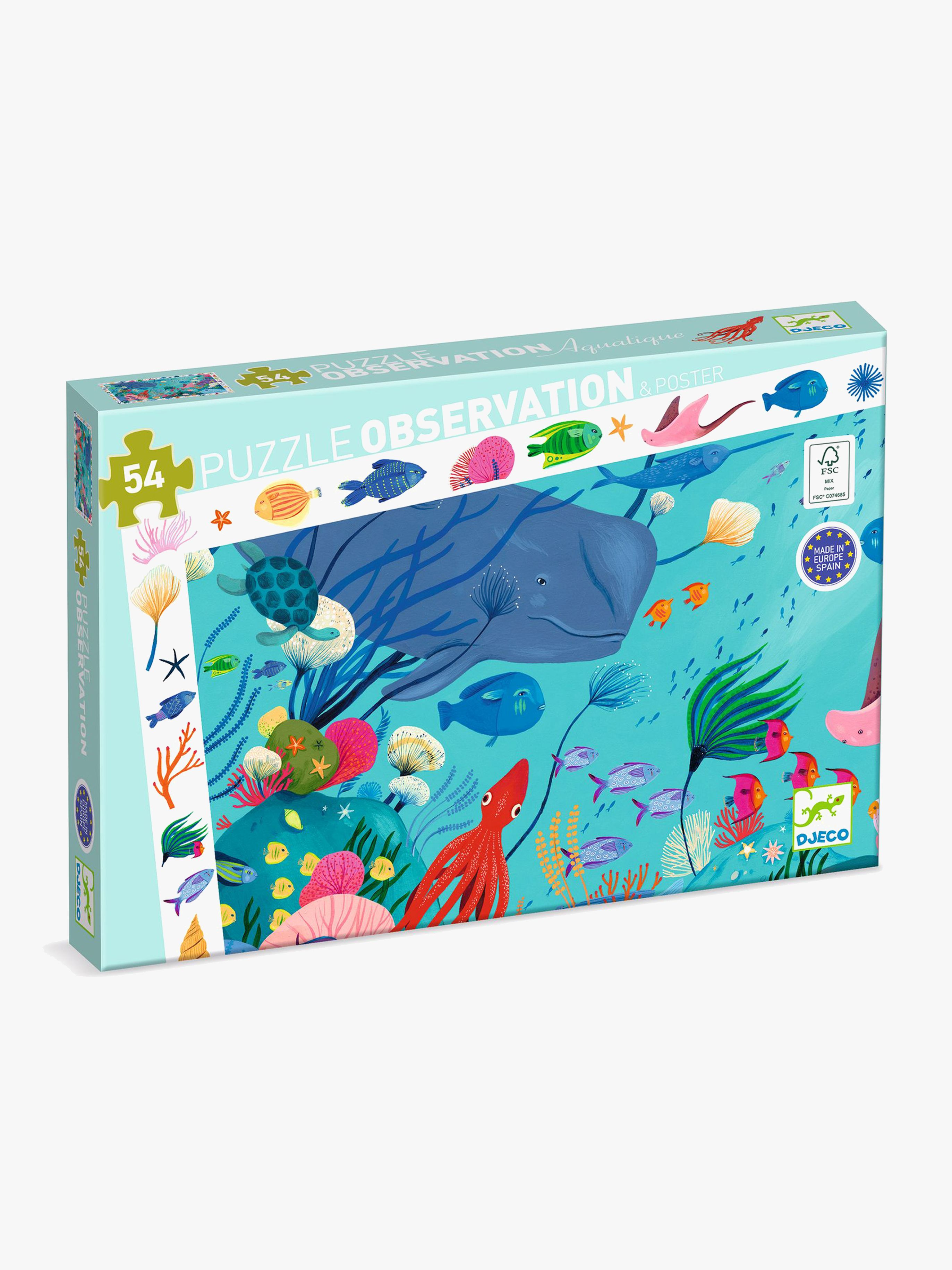Djeco Observasjonspuslespill Aquatic 54 Brikker - Barnepuslespill