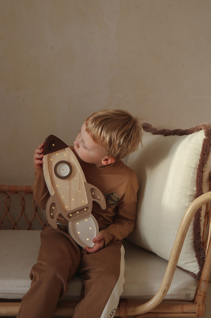 Little Lights Lampe Romrakett, Cappucino Wood