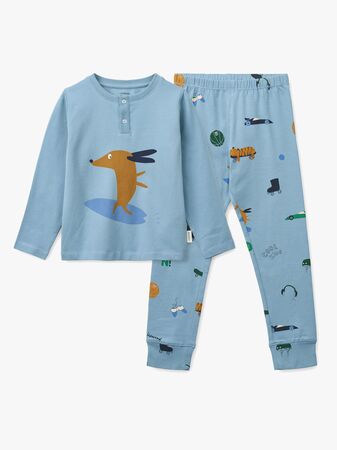 LIEWOOD Wilhelm Pysjsett, Dog/fun/beach blue/mix