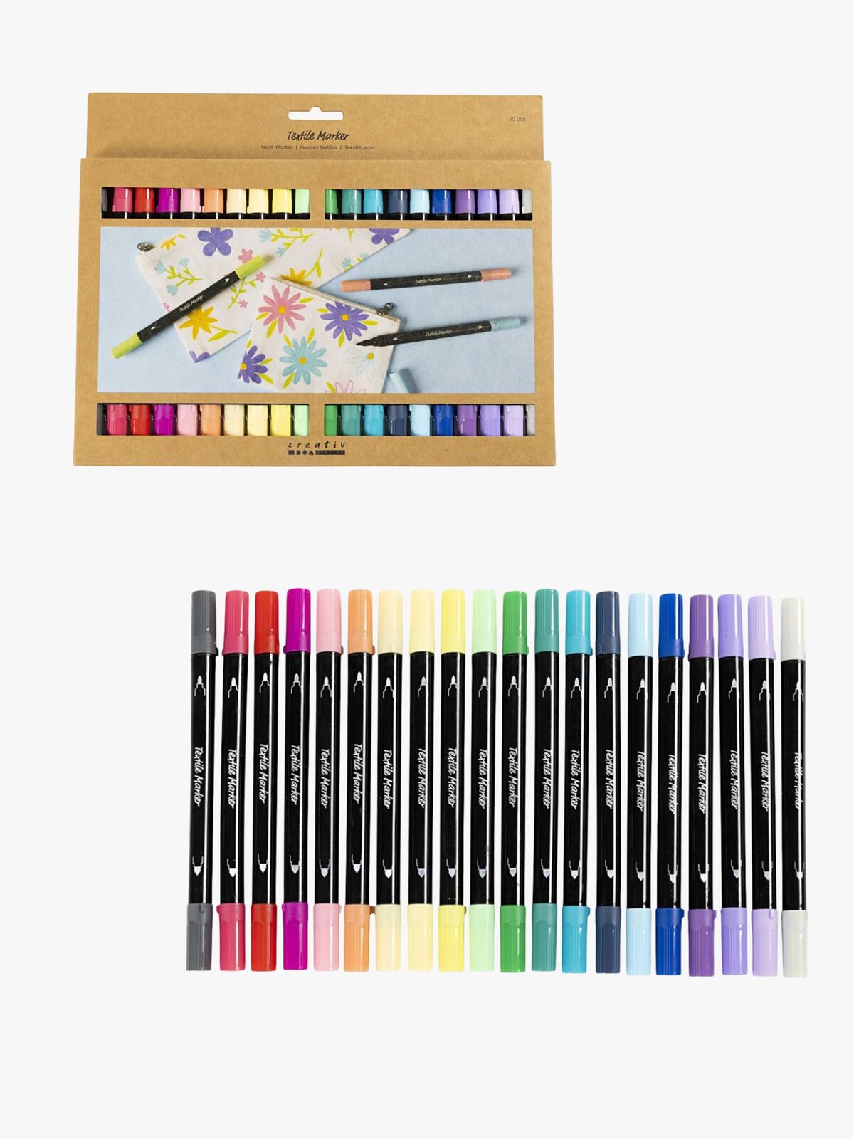 Creativ Company Tekstiltusjer Komplementfarger 20 Stk