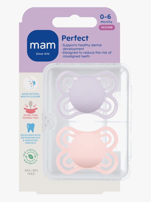 MAM Perfect Smokk Silikon 2-Pakk 0-6m, Rosa