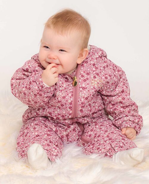 Petite Chérie Atelier Gisele Vinterdress Baby, Pink Small Flower