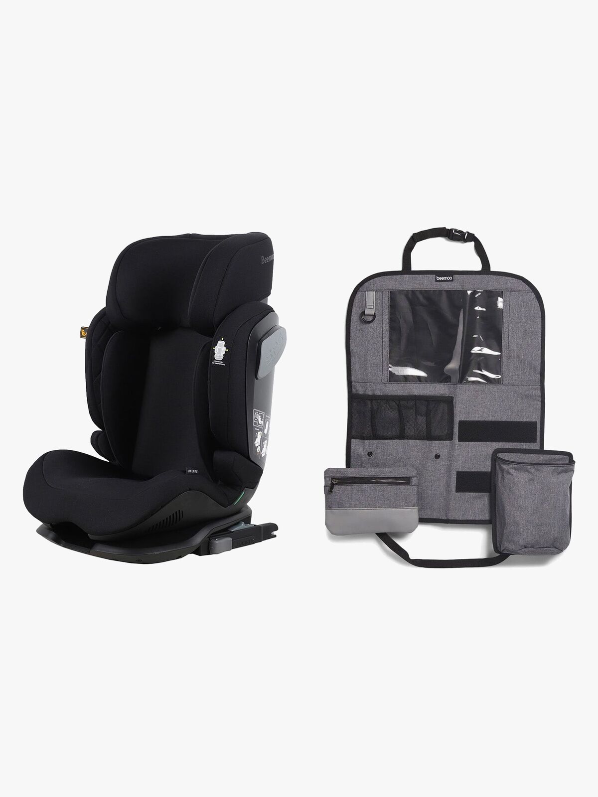 Beemoo Recline i-Size Beltestol inkl. Deluxe Sparketrekk, Black Stone