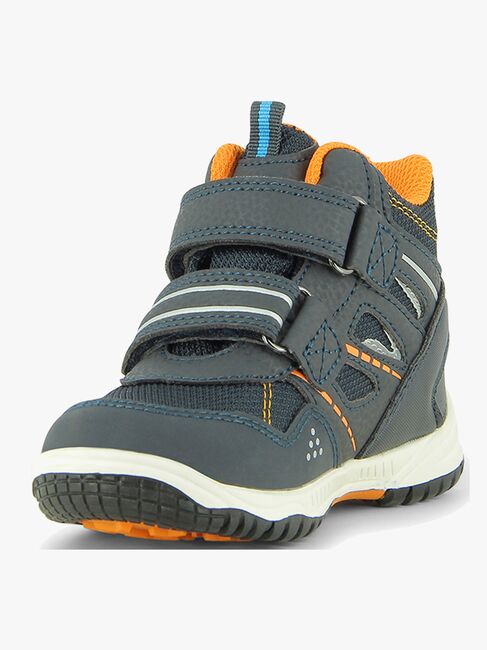 Leaf Kasuri WP Mid Sneakers, Navy/Orange