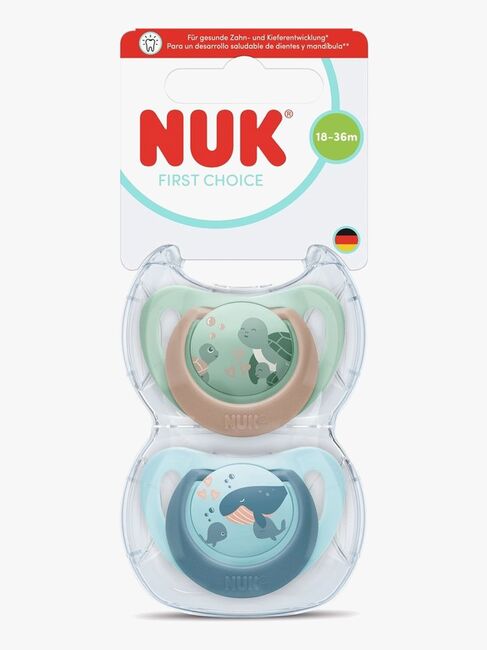 NUK First Choice Classic Smokk 2-Pakk Str 3, Turtle/Whale