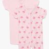 Tiny Treasure Summer Jumpsuit 2-Pack, Pink/Flamingo