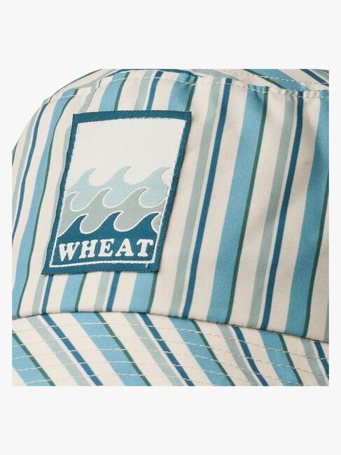 Wheat Tilo Badge Bøttehatt, Aqua Stripe